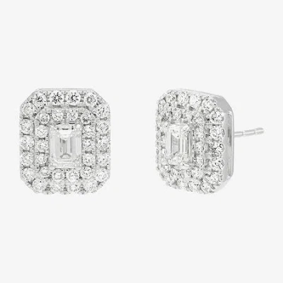 Fine Jewelry 1 1/2 Ct. T.w. Lab Grown White Diamond 14k White Gold 11.4mm Stud Earrings In Silver