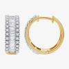 Fine Jewelry 1 1/4 Ct. T.w. (h-i / I1) Lab Grown White Diamond 10k White Or Yellow Gold 17.1mm Hoop Earrings In Yellow