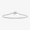 Fine Jewelry 1 Ct. T.w. Genuine White Diamond 10k Or 14k White Or Yellow Gold Tennis Bracelet In White