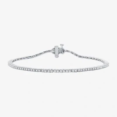 Fine Jewelry 1 Ct. T.w. Genuine White Diamond 10k Or 14k White Or Yellow Gold Tennis Bracelet