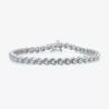 Fine Jewelry 1 Ct. T.w. Genuine White Diamond 7.5 Inch Tennis Bracelet In Sterling Silver Or 14k Gold Over Silver In Silver