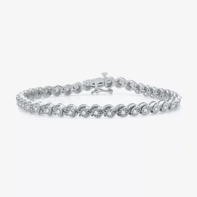 Fine Jewelry 1 Ct. T.w. Genuine White Diamond 7.5 Inch Tennis Bracelet In Sterling Silver Or 14k Gold Over Silver