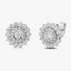 Fine Jewelry 1 Ct. T.w. Lab Grown White Diamond 10k White Gold 11.1mm Stud Earrings In Transparent