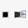 Fine Jewelry 1 Ct. T.w. Natural Black Diamond 10k White Gold 5mm Stud Earrings In Black