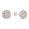 Fine Jewelry 1 Ct. T.w. Natural White Diamond 10k Two Tone Gold 10.9mm Stud Earrings