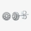 Fine Jewelry 1 Ct. T.w. Natural White Diamond 10k White Gold 9.9mm Round Stud Earrings In White