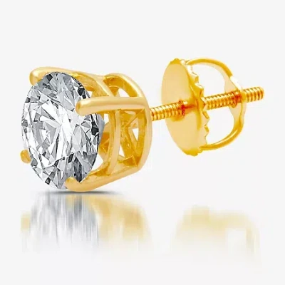 Fine Jewelry 1 Ct. T.w. Natural White Diamond 14k Gold 6.3mm Single Earring In Yellow