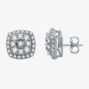 Fine Jewelry 1 Ct. T.w. Natural White Diamond Sterling Silver 11.1mm Stud Earrings In Silver