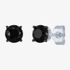 Fine Jewelry 1 Ct.t.w. Color-enhanced Black Diamond Studs 10k White Gold In Black