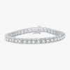 Fine Jewelry 10 Ct.t.w. (h-i / I1) Womens Lab Grown Diamond 10k White Gold 7.5 Inch Tennis Bracelet In Transparent