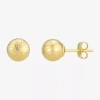 Fine Jewelry 10k Gold 6mm Ball Stud Earrings In Transparent