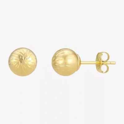 Fine Jewelry 10k Gold 6mm Ball Stud Earrings In Transparent