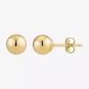 Fine Jewelry 10k Gold 7mm Ball Stud Earrings In Transparent