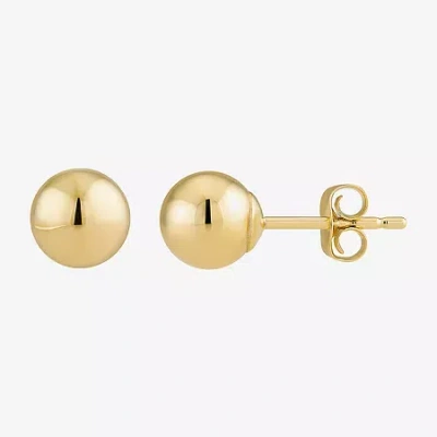 Fine Jewelry 10k Gold 7mm Ball Stud Earrings In Transparent