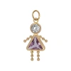 Fine Jewelry 10k Gold February Birthstone Babie Girl Charm In Transparent