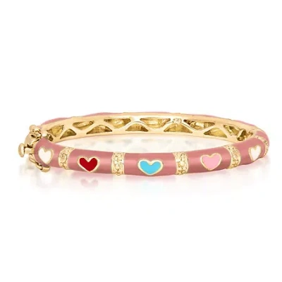 Fine Jewelry Kids' 10k Gold Over Brass Girl's Bangle Bracelet In Multi