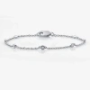 Fine Jewelry 10k White Gold 7 1/2 Inch Solid Link Bracelet In Transparent