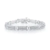 Fine Jewelry 10k White Gold Solid Link Bracelet In Transparent