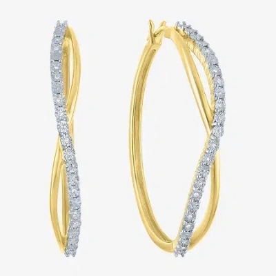 Fine Jewelry 1/10 Ct. T.w. Lab-grown (g-h / I1-i2) Diamond Hoop Earrings In Sterling Silver Or 14k Gold Over Silv In Multi