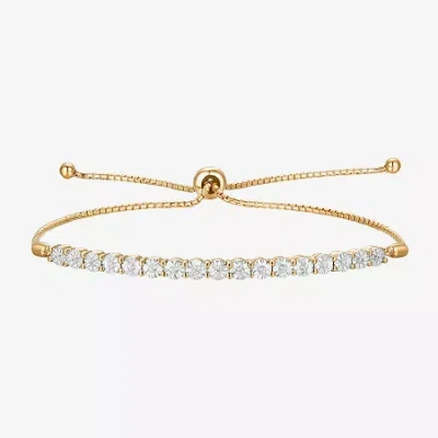Fine Jewelry 1/10 Ct. T.w. Natural White Diamond Bolo Bracelet In Sterling Silver Or 14k Gold Over Silver In Multi