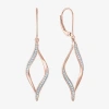 Fine Jewelry 1/10 Ct. T.w. Natural White Diamond Twisted Earrings In Sterling Silver Or 14k Gold Over Silver