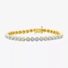 Fine Jewelry 1/2 Ct. T.w. Diamond 7 1/2 Or 8 Inch Tennis Bracelet In 14k Gold Over Silver In Multi