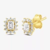 Fine Jewelry 1/2 Ct. T.w. Lab Grown White Diamond 10k Gold 7mm Stud Earrings In Yellow