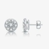 Fine Jewelry 1/2 Ct. T.w. Lab Grown White Diamond Sterling Silver 7.8mm Round Stud Earrings In Silver