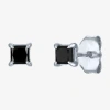 Fine Jewelry 1/2 Ct. T.w. Natural Black Diamond 10k White Gold 4mm Stud Earrings In Black
