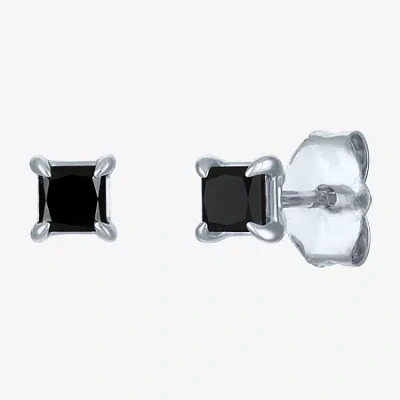 Fine Jewelry 1/2 Ct. T.w. Natural Black Diamond 10k White Gold 4mm Stud Earrings
