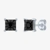 Fine Jewelry 1/2 Ct. T.w. Natural Black Diamond Sterling Silver 8.5mm Stud Earrings In Black