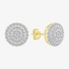 Fine Jewelry 1/2 Ct. T.w. Natural White Diamond 10k Gold 10.5mm Stud Earrings In Yellow