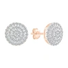 Fine Jewelry 1/2 Ct. T.w. Natural White Diamond 10k Rose Gold 10.5mm Stud Earrings In Pink