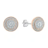 Fine Jewelry 1/2 Ct. T.w. Natural White Diamond 10k Two Tone Gold 10.9mm Stud Earrings In Pink