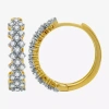 Fine Jewelry 1/2 Ct. T.w. Natural White Diamond 10k White Or Yellow Gold 18.4mm Hoop Earrings In Yellow