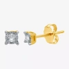 Fine Jewelry 1/3 Ct. T.w. Natural White Diamond 14k Gold Over Silver 6mm Round Stud Earrings In Multi
