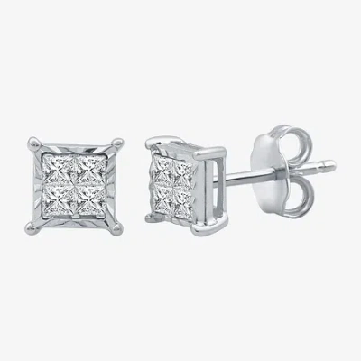 Fine Jewelry 1/3 Ct. T.w. Natural White Diamond Sterling Silver 6.4mm Stud Earrings