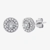Fine Jewelry 1/4 Ct. T.w. Lab Grown White Diamond Sterling Silver 7.3mm Round Stud Earrings In Silver
