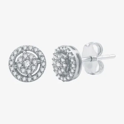 Fine Jewelry 1/4 Ct. T.w. Natural White Diamond 10k White Gold 7.4mm Round Stud Earrings