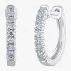 Fine Jewelry 1/4 Ct. T.w. Natural White Diamond 14k White Or Yellow Gold 14mm Hoop Earrings In White