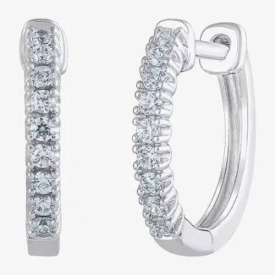 Fine Jewelry 1/4 Ct. T.w. Natural White Diamond 14k White Or Yellow Gold 14mm Hoop Earrings