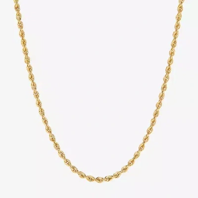 Fine Jewelry 14k Gold 16 - 30 Inch Semi-solid Sparkle Rope Chain Necklace In Transparent