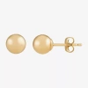 Fine Jewelry 14k Gold 4mm Ball Earrings In Transparent