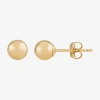Fine Jewelry 14k Gold 4mm Ball Stud Earrings In Transparent