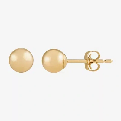 Fine Jewelry 14k Gold 4mm Ball Stud Earrings In Transparent