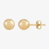 Fine Jewelry 14k Gold 5mm Ball Stud Earrings In Transparent
