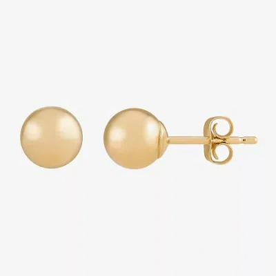 Fine Jewelry 14k Gold 5mm Ball Stud Earrings In Transparent