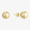 Fine Jewelry 14k Gold Ball Stud Earrings In Transparent