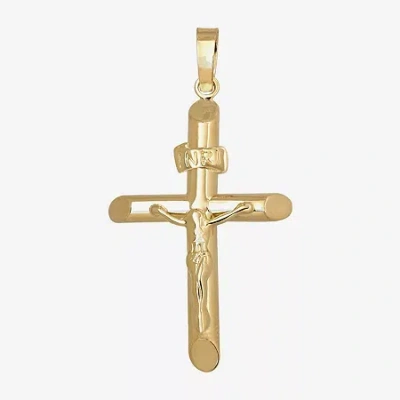 Fine Jewelry 14k Gold Crucifix Pendant In Transparent