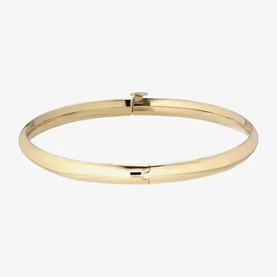 Fine Jewelry 14k Gold Hollow Hinged 4.8mm Bangle Bracelet In Transparent